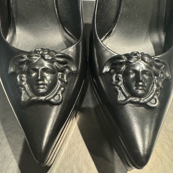 Versace Medusa heels; Black on Black; size 39 - Picture 2 of 10